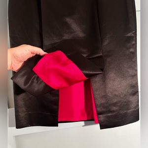 NWT Kate Spade black pencil skirt with hot pink lining, size 10.